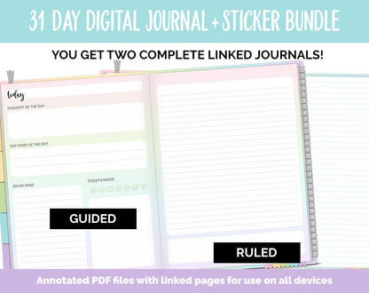 31 Day Digital Journal + Sticker Bundle | Sprinkles Theme