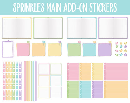 Sprinkles Add-On Digital Stickers | GoodNotes & iPad | Trackers, Budget, Meal Planning, Health, Habits
