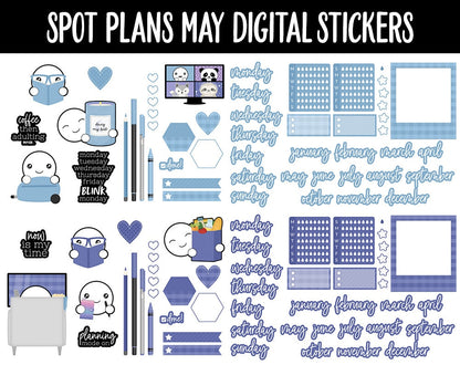 Spot Plans May Digital Stickers | GoodNotes, iPad and Android | Stargazer | Sassy, Space, Adulting, Planning, Funny