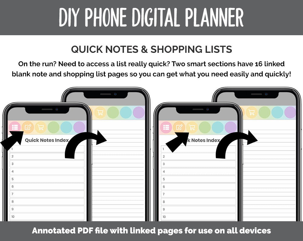 DIY Phone Digital Planner | Sprinkles Theme | Goodnotes, iPad & Android | Hobonichi, Planner, Notebook