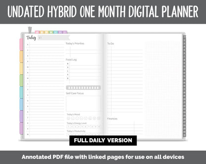 Undated Hybrid One Month Digital Planner | Sprinkles Theme | GoodNotes, iPad & Android