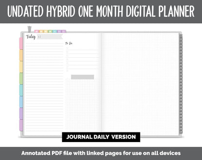 Undated Hybrid One Month Digital Planner | Sprinkles Theme | GoodNotes, iPad & Android