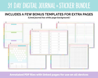 31 Day Digital Journal + Sticker Bundle | Sprinkles Theme