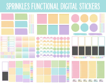 Sprinkles Functional Digital Sticker Set | GoodNotes, iPad & Android | Papers, Sticky Notes, Chores, Work, Adulting, Tasks, Dates
