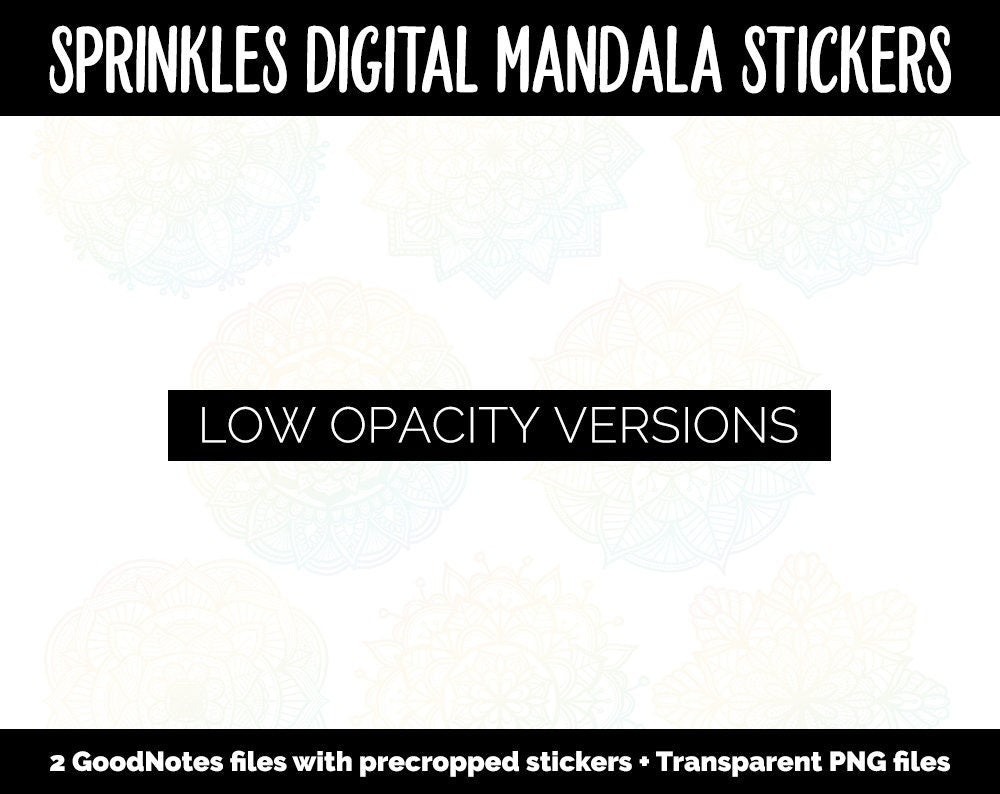Sprinkles Mandala Digital Planner Stickers | GoodNotes, iPad and Android | Gradient, Ombre, Coloring