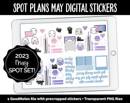 Spot Plans May Digital Stickers | GoodNotes, iPad and Android | Stargazer | Sassy, Space, Adulting, Planning, Funny