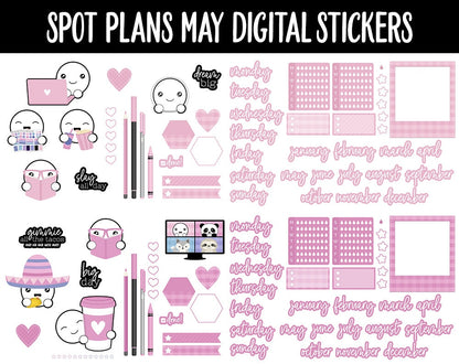 Spot Plans May Digital Stickers | GoodNotes, iPad and Android | Stargazer | Sassy, Space, Adulting, Planning, Funny