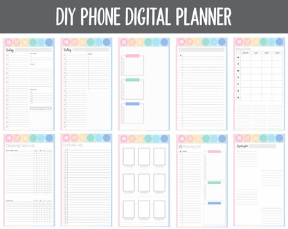DIY Phone Digital Planner | Candy Theme | Goodnotes, iPad & Android | Hobonichi, Planner, Notebook
