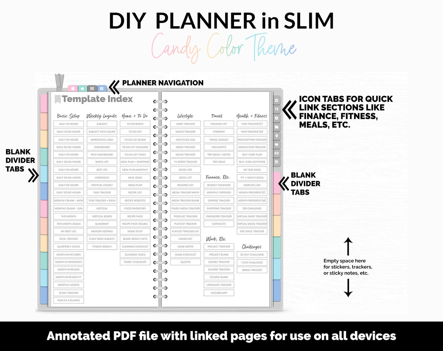 DIY Slim Digital Planner | Candy Theme | GoodNotes, iPad & Android