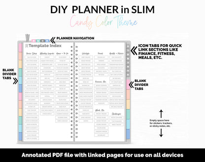 DIY Slim Digital Planner | Candy Theme | GoodNotes, iPad & Android