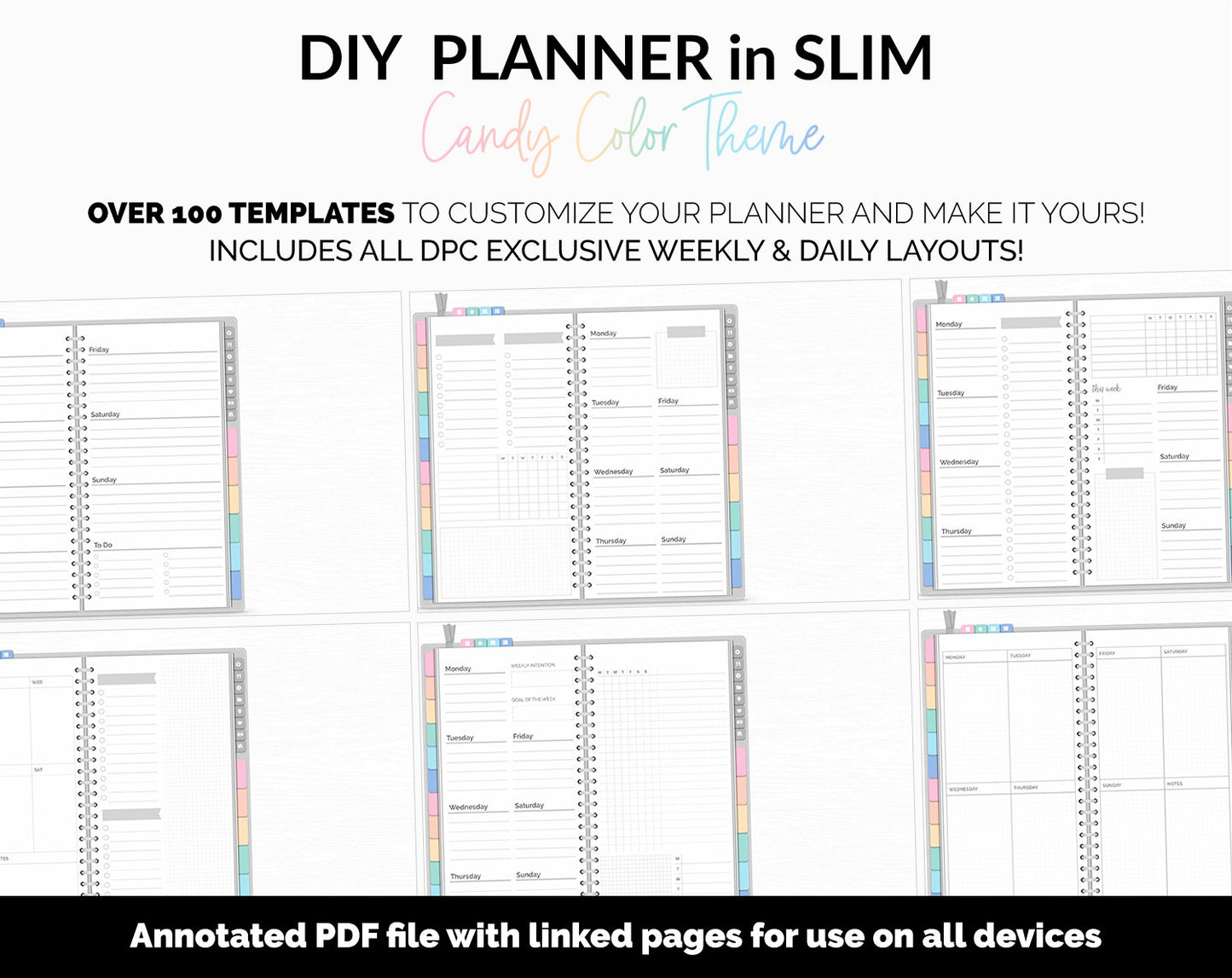DIY Slim Digital Planner | Candy Theme | GoodNotes, iPad & Android