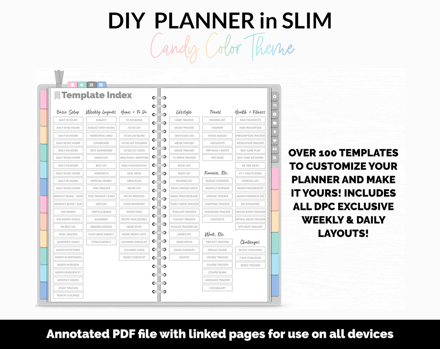 DIY Slim Digital Planner | Candy Theme | GoodNotes, iPad & Android