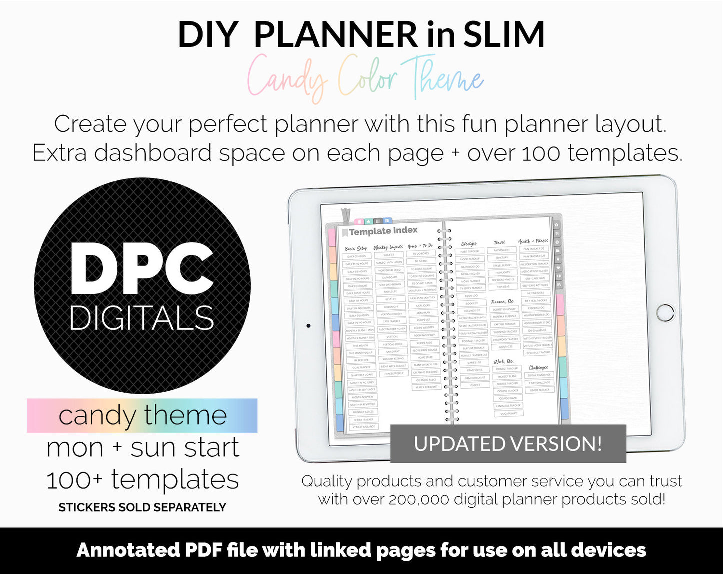 DIY Slim Digital Planner | Candy Theme | GoodNotes, iPad & Android