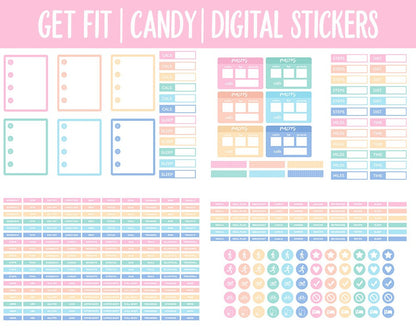 Get Fit Candy Digital Stickers | GoodNotes & iPad | Fitness, Health, Self-Care, Workout
