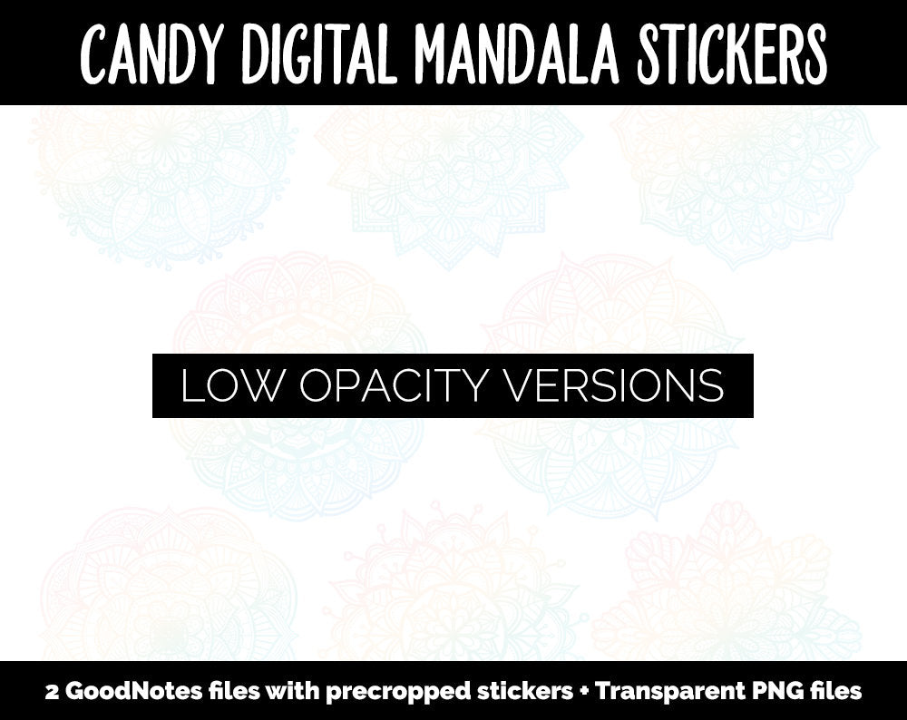 Candy Mandala Digital Planner Stickers | GoodNotes, iPad and Android | Gradient, Ombre, Coloring