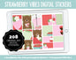 Strawberry Vibes Digital Stickers | GoodNotes, iPad & Android | Fruit, Bubbles, Functional, Tasks