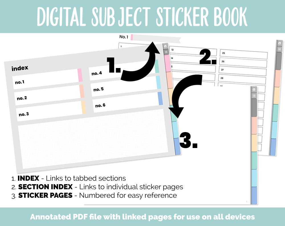 Blank Subject Digital Sticker Books | Candy Theme