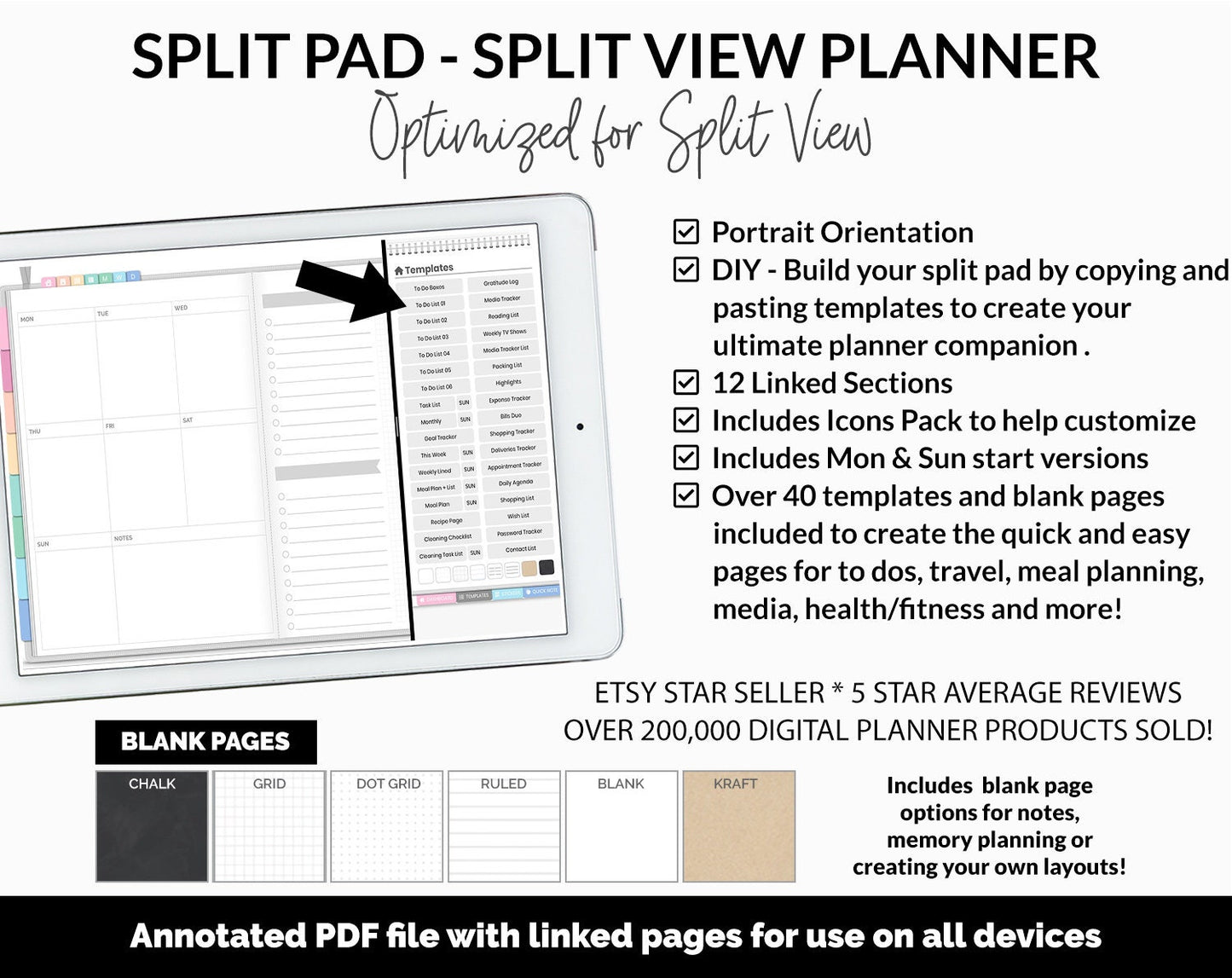 Split Pad | Split View Digital Planner | Candy Theme | GoodNotes & iPad