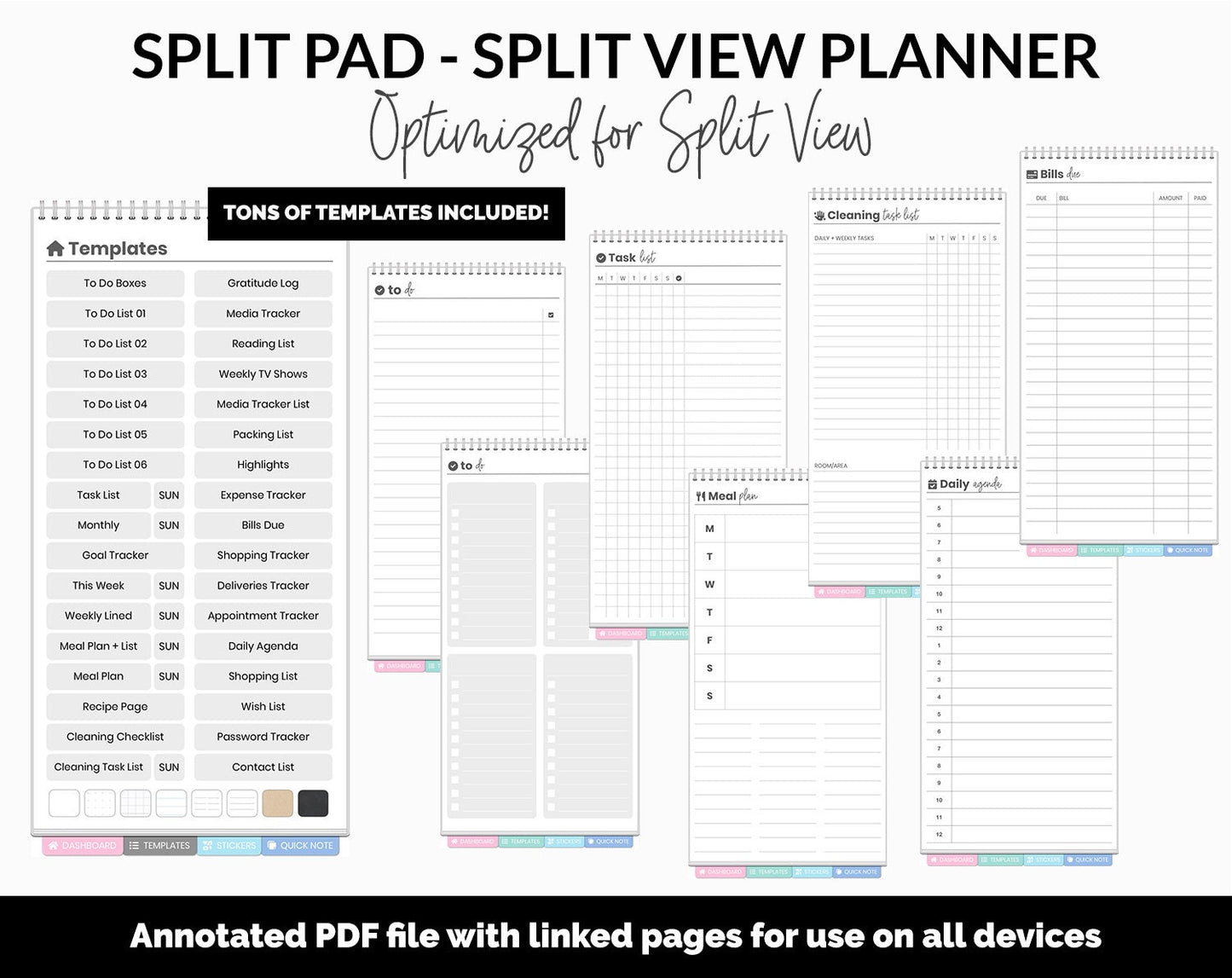 Split Pad | Split View Digital Planner | Candy Theme | GoodNotes & iPad