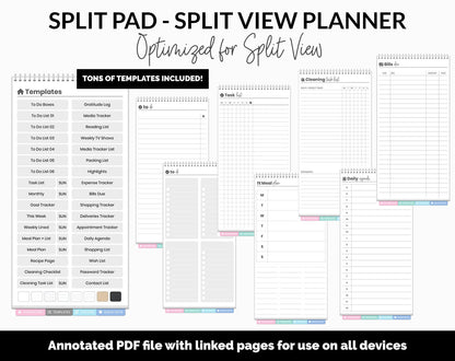Split Pad | Split View Digital Planner | Candy Theme | GoodNotes & iPad
