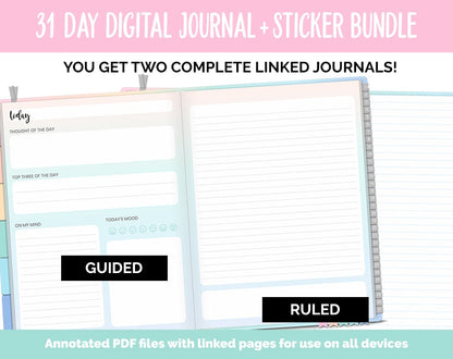 31 Day Digital Journal + Sticker Bundle | Candy Theme