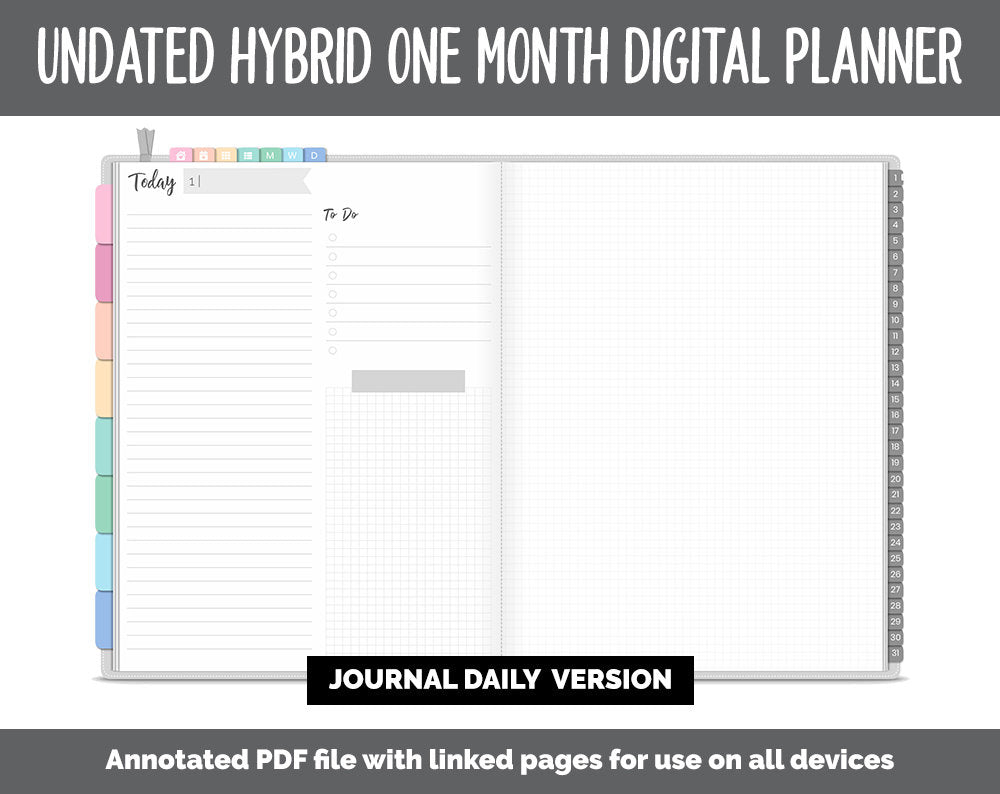 Undated Hybrid One Month Digital Planner | Candy Theme | GoodNotes, iPad & Android