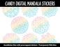 Candy Mandala Digital Planner Stickers | GoodNotes, iPad and Android | Gradient, Ombre, Coloring