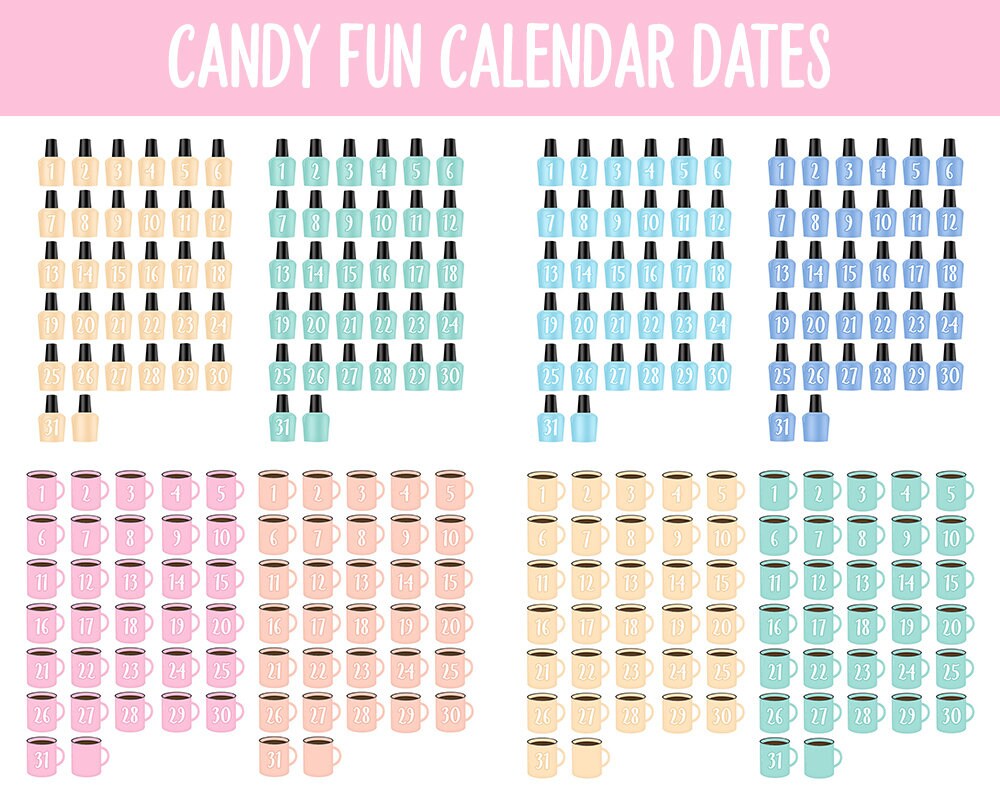 Candy Fun Calendar Date Digital Stickers | GoodNotes, iPad and Android