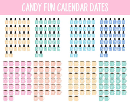 Candy Fun Calendar Date Digital Stickers | GoodNotes, iPad and Android