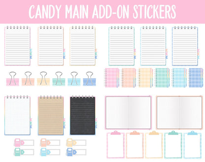 Candy Add-On Digital Stickers | GoodNotes & iPad | Trackers, Budget, Meal Planning, Health, Habits