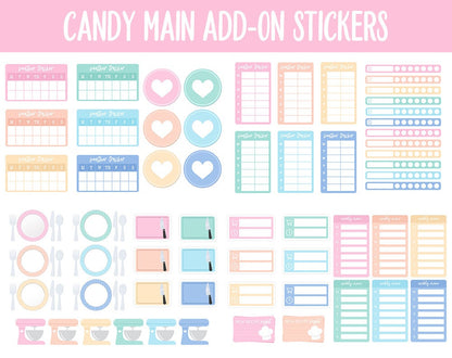Candy Add-On Digital Stickers | GoodNotes & iPad | Trackers, Budget, Meal Planning, Health, Habits