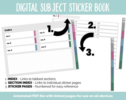 Blank Subject Digital Sticker Books | Bliss Theme