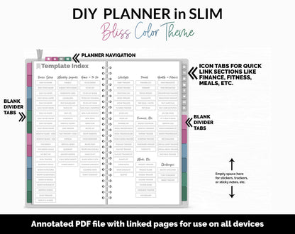 DIY Slim Digital Planner | Bliss Theme | GoodNotes, iPad & Android