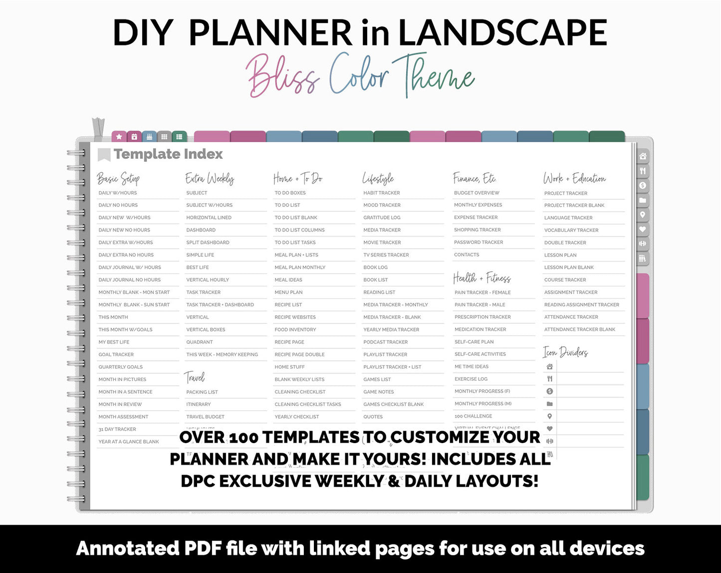 DIY Landscape Digital Planner | Bliss Theme | Goodnotes, iPad & Android | Notebook