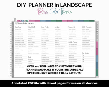 DIY Landscape Digital Planner | Bliss Theme | Goodnotes, iPad & Android | Notebook
