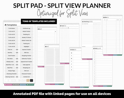 Split Pad | Split View Digital Planner | Bliss Theme | GoodNotes & iPad