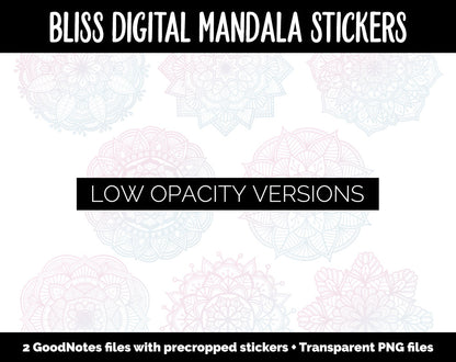 Bliss Mandala Digital Planner Stickers | GoodNotes, iPad and Android | Gradient, Ombre, Coloring
