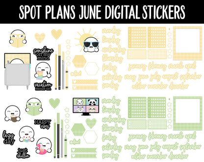 Spot Plans June Digital Stickers | GoodNotes, iPad and Android | Sprinkles | Sassy, Rainbow, Pastel, Adulting, Planning, Funny