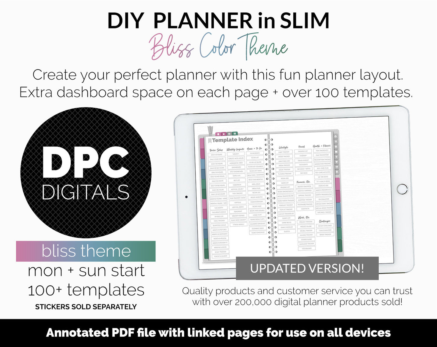 DIY Slim Digital Planner | Bliss Theme | GoodNotes, iPad & Android