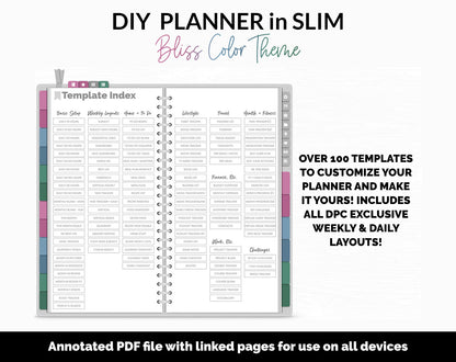 DIY Slim Digital Planner | Bliss Theme | GoodNotes, iPad & Android
