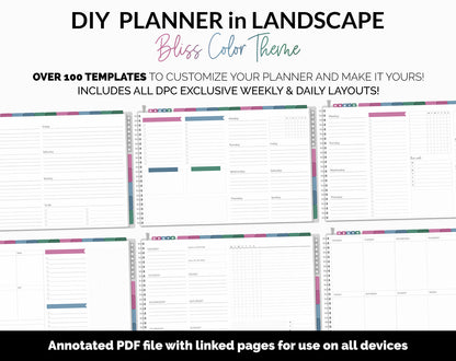 DIY Landscape Digital Planner | Bliss Theme | Goodnotes, iPad & Android | Notebook