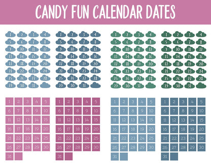 Bliss Fun Calendar Date Digital Stickers | GoodNotes, iPad and Android