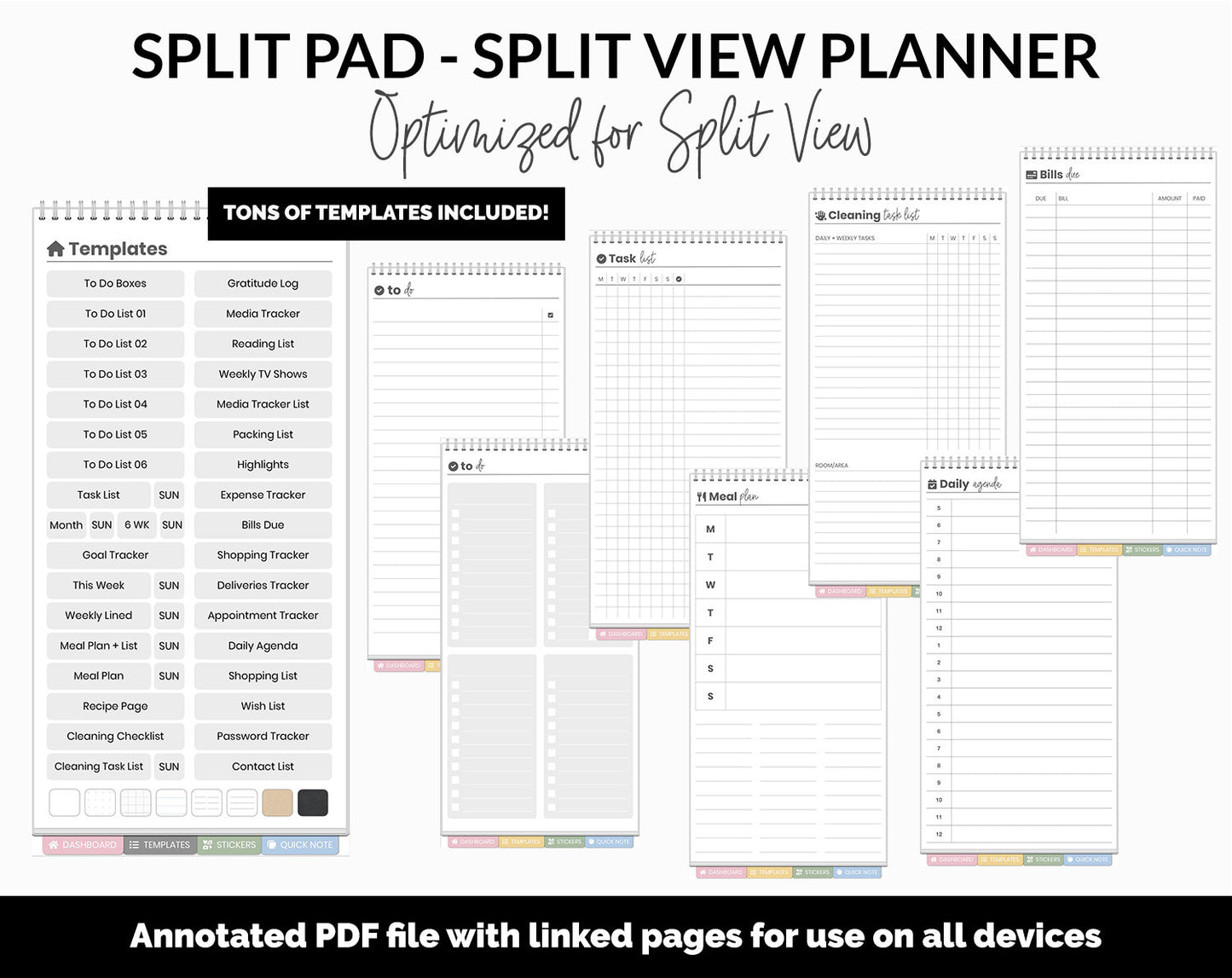 Split Pad | Split View Digital Planner | Sunrise Theme | GoodNotes & iPad