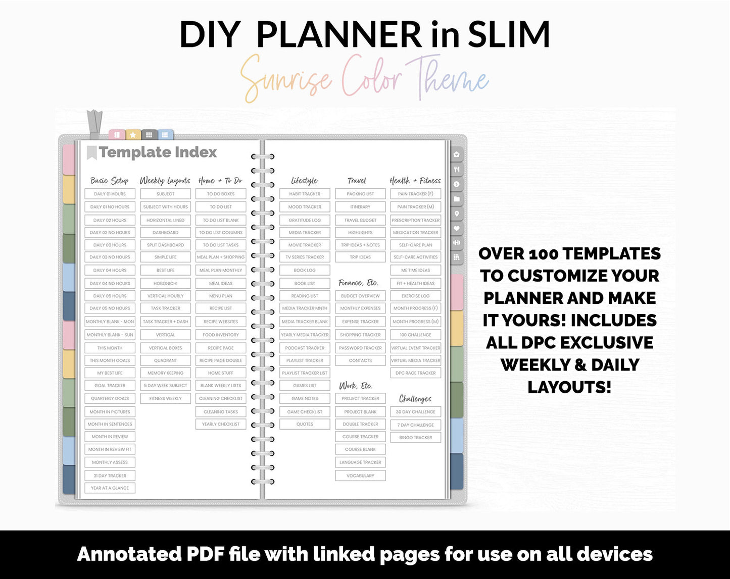 DIY Slim Digital Planner | Sunrise Theme | GoodNotes, iPad & Android