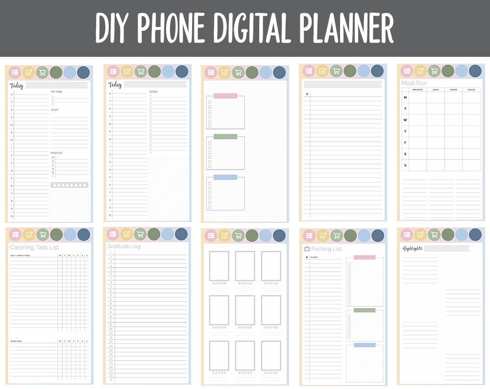 DIY Phone Digital Planner | Sunrise Theme | Goodnotes, iPad & Android | Hobonichi, Planner, Notebook