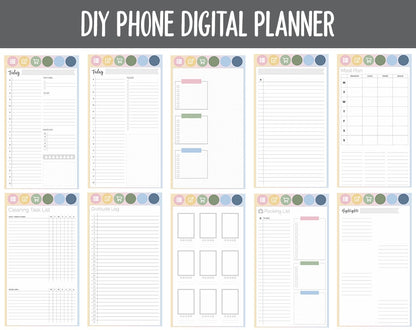 DIY Phone Digital Planner | Sunrise Theme | Goodnotes, iPad & Android | Hobonichi, Planner, Notebook