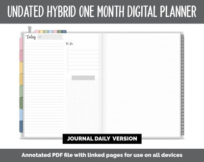 Undated Hybrid One Month Digital Planner | Sunrise Theme | GoodNotes, iPad & Android