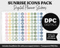 Sunrise Icons Digital Planner Stickers | GoodNotes, iPad and Android | Icons, Life, Weather, Everyday