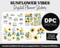 Sunflower Vibes Digital Planner Stickers | GoodNotes, iPad and Android | Floral, Huey, Gnomes, Bubbles, Functional