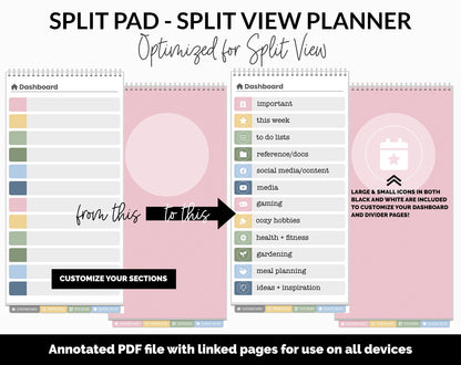 Split Pad | Split View Digital Planner | Sunrise Theme | GoodNotes & iPad